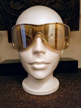 Armani Exchange Y2K Gold-Tinted Shield Sunglasses